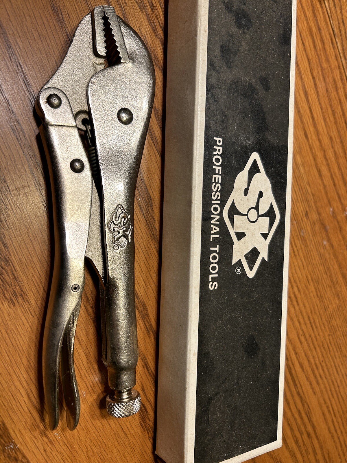 Vintage NOS SK TOOLS NO. 7608 8" Straight Jaw Locking Pliers Original