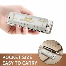 EASTTOP 10Holes Harmonica Diatonic Blues Harmonica Key of C with White Cover US