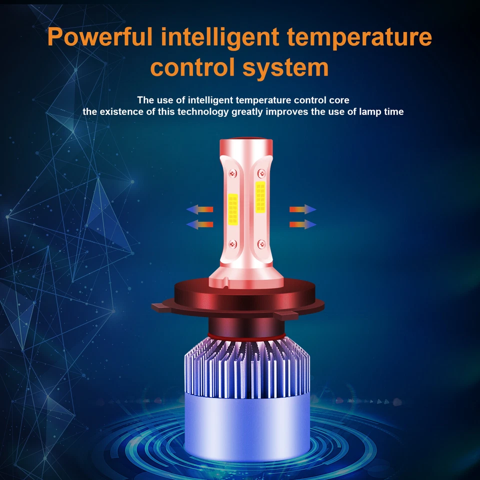 For Toyota Tundra 2000-2006 4PC LED Headlight Hi Low Beam + Fog Light Bulb White - Image 2 of 4