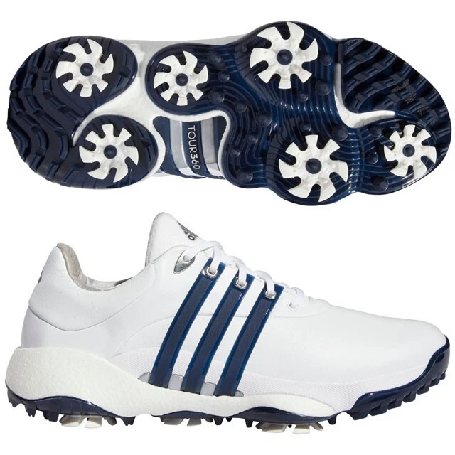 ADIDAS MEN S 2023 TOUR360 22 BOOST GOLF SHOES SZ 10 M WHITE NAVY