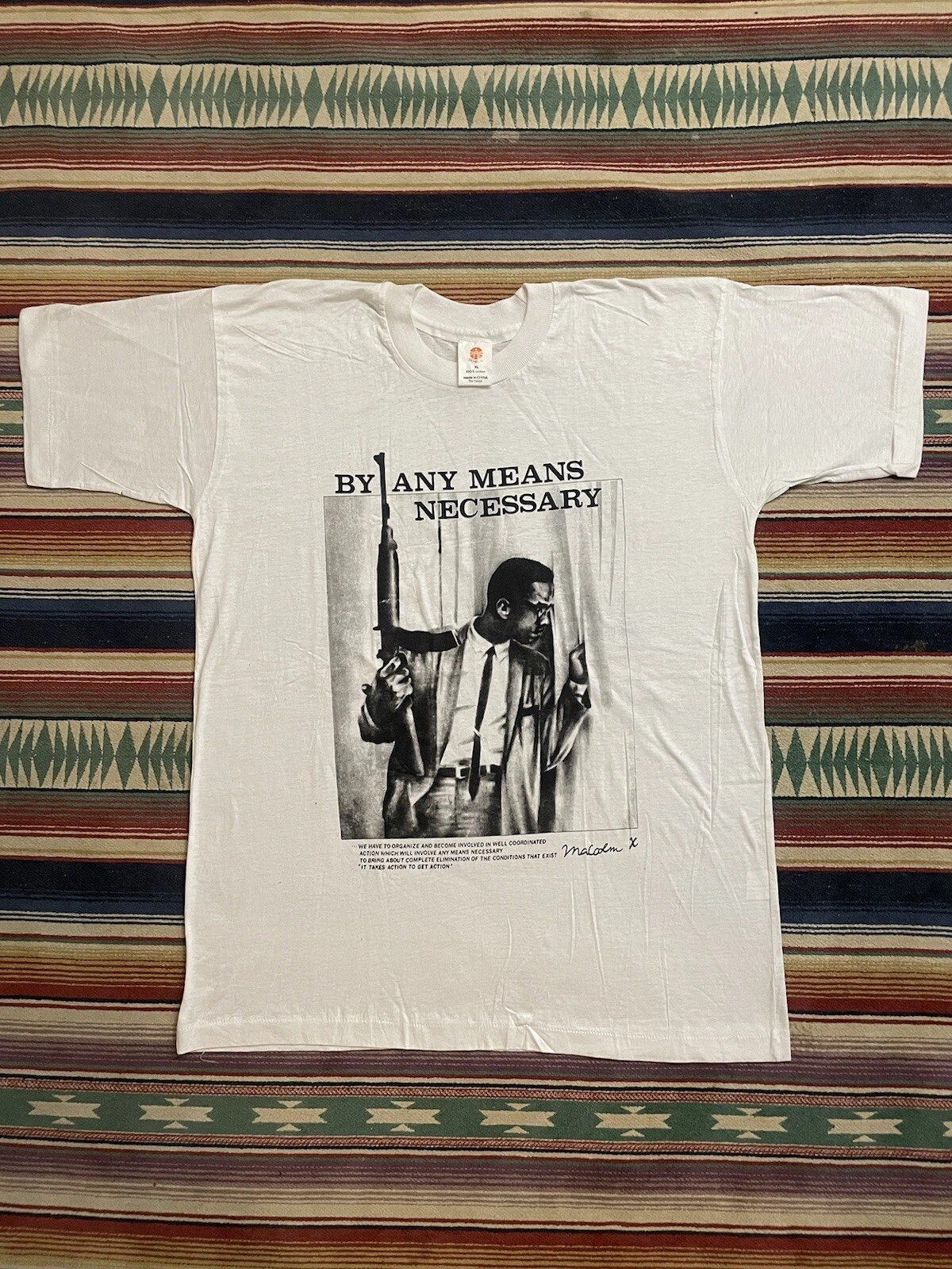 Vintage Malcom X par tous les moyens nécessaire point unique Deadstock taille XL Supreme