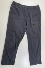 Faded Glory Women s Plus 100 Cotton Button Closure Stretch Cropped Pants 16W