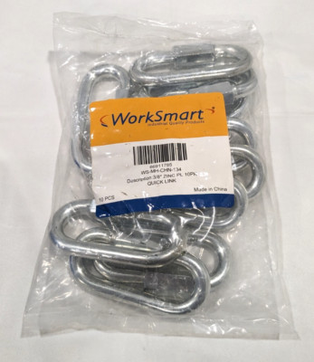 WorkSmart Quick Link - 3/8'' Zinc Plated  2300LB WLL   *QTY 10*   WS-MH-CHN-134
