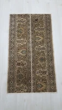 Handmade Turkish Vintage Carpet Rug, Anatolian Antiq Motifs Floral Handmade Rug