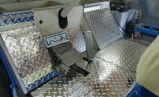 YAMAHA GOLF CART G2 - G9  DIAMOND PLATE 7 peice floor kit.
