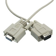 Null Modem Cable, DB9 Male to DB9 Female, 8 Conductor, 10 foot