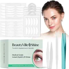 BeautyVille Shine Eyelid Tape – Medical Grade Instant Eyelid Lift Tape