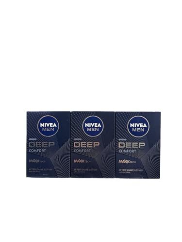 Nivea Lozione dopobarba da uomo, Deep Comfort, confezione da 3 (3 x 100 (s0N)