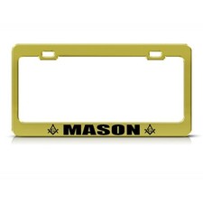 Metal License Plate Frame Masonic Mason Moson Logo Car Accessories Chrome