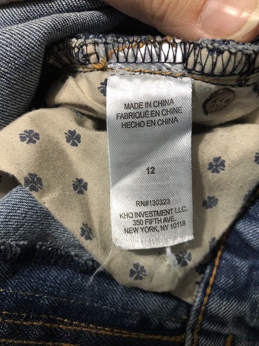 Lucky Brand Girls Classic Straight Jeans Size 12 Blue Adjustable Waist - Picture 10 of 12