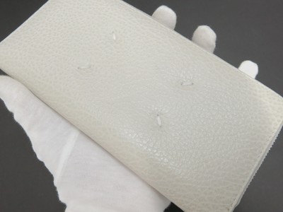 Auth Maison Margiela 11 Round Zip Long Wallet White Italy 18681802  