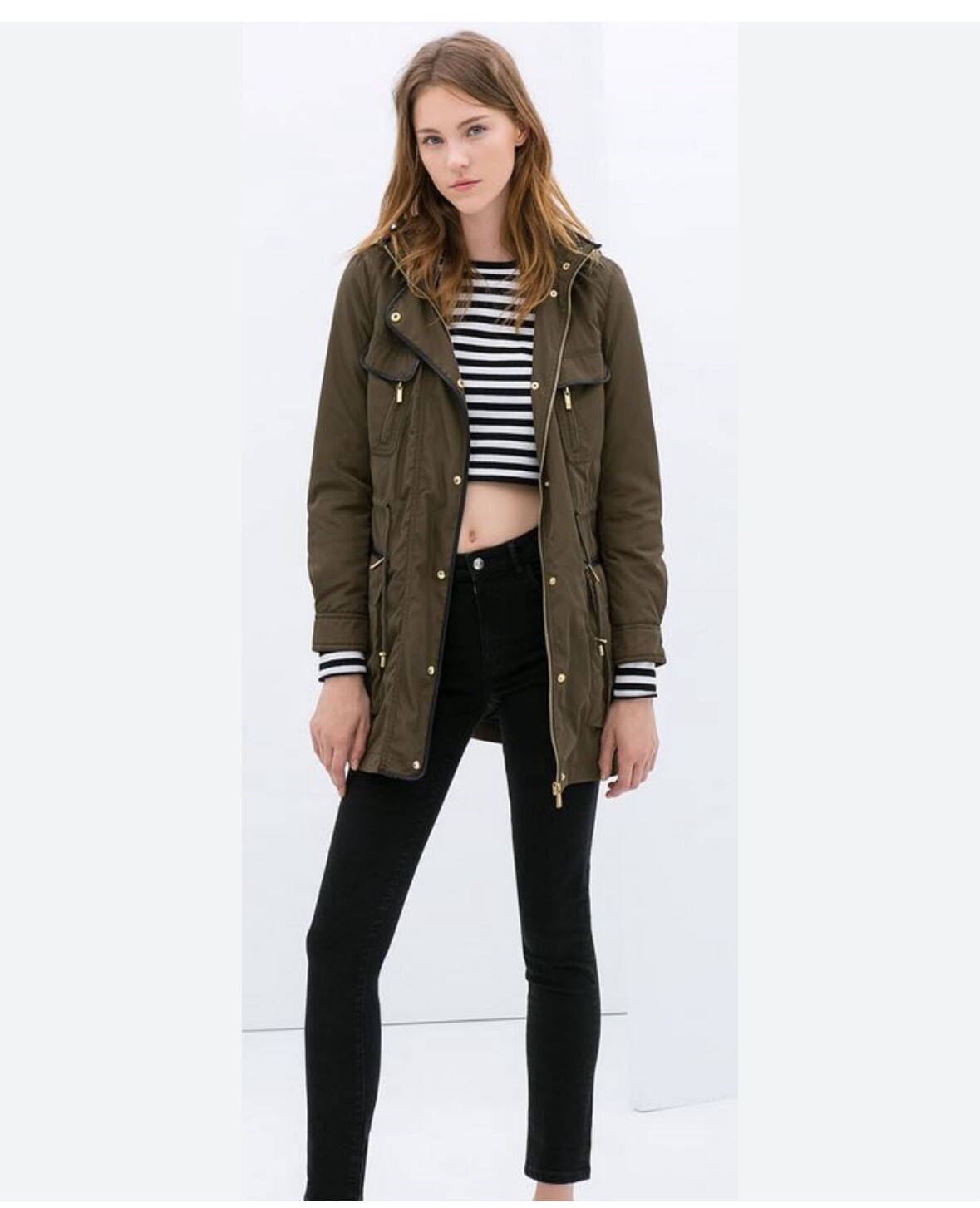 Zara basic collection lightweight hunter green ut… - image 1