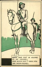 Dutch Military Art or Propaganda? Officer on Horse NICE ART DECO Postcard