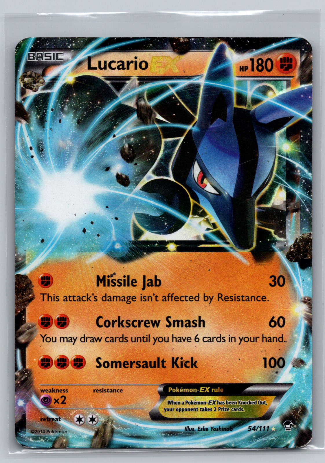 Lucario EX ULTRA RARE 54/111 XY Furious Fists - Pokemon Card - MP