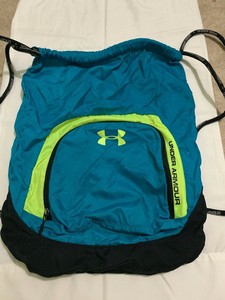 blue and green under armour backpack
