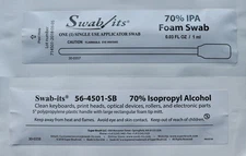 (IPA SWABS) 5" Large Rectangular Head 70% IPA Foil Wrapped Swab by Swab-its®: