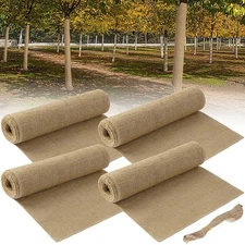 4 Rolls Natural Burlap Tree Wrap Rolls- 10in x 10ft Burlap Fabric Tree Trunk ...