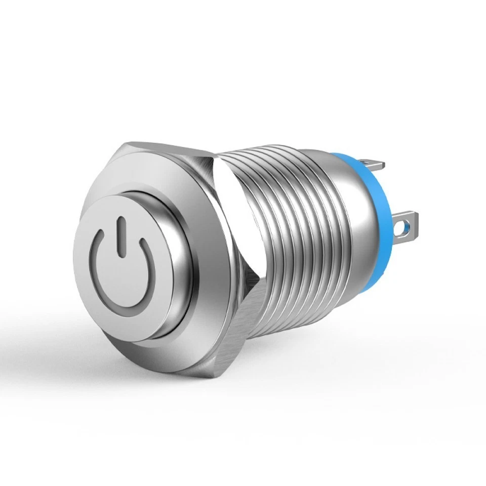 Interruttore a pulsante in metallo di lunga durata con luce LED impermeabile alt - Immagine 4 di 4