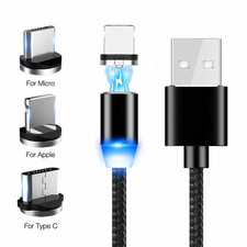 Cavo Di Ricarica Cellulare MAGNETICO TYPE C Micro USB 3 IN 1