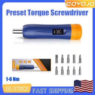 Preset Torque Screwdriver 1-6 Nm 1/4'' Drive Precision for Bike Repairing