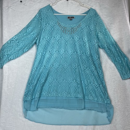 jm collection tops 2x Teal