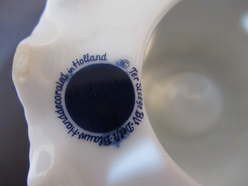 Vintage Porzellan Ter Stege Delft blau Windmühle Kerzenständer Halter Holland 2" - Bild 9 von 10
