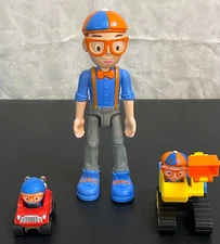 Lot of 3: Blippi 9” Talking Figure WORKS; Mini Excavator and Mini Car
