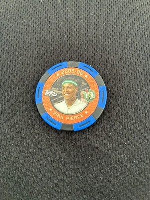 PAUL PIERCE TOPPS 2005-06 BOSTON CELTICS POKER CHIP  BLUE'' BASKETBALL --