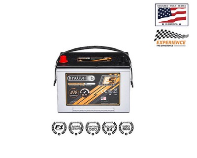 Braille Battery B34 12 V Endurance Series AGM Battery, Group 34, 870 CCA, 55 Ah
