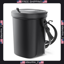 Car Trash Can With Lid 2 Gallon Leakproof Silicone Black For Vehicles Car Trash Can With Lid 2 Gallon Leakproof Silicone Black For Vehicles