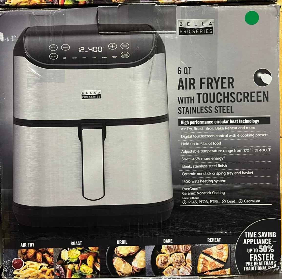 bella PRO Series 6-qt. Digital Air Fryer with Stainless Finish KZ-6011S