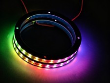 Pair 8" RGB Chasing LED Speaker Rings APP  RF Remote Car Truck Boat LED Audio