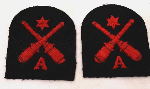 Pair of WW2 Royal Navy Anti Aircraft Rating 2nd Class Patches