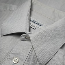 Joseph  Feiss Gray Herringbone Oxford Button Up Dress Shirt Men Sz L 15.5-34/35