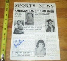 April 19, 1974 WCCW Wrestling Program Dallas Ken Patera Auto JSA Fritz Von Erich