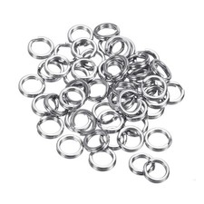 0.9mm x 7mm Fishing Split Rings,50 Pack 304 Stainless Steel Double Flat Ring