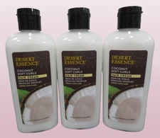 DESERT ESSENCE COCONUT SOFT CURLS HAIR CREAM 6.4 OZ NWOB LOT OF 3