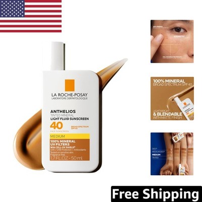 La Roche-Posay Anthelios SPF 40 Tinted Mineral Sunscreen, Fragrance-Free & Li...