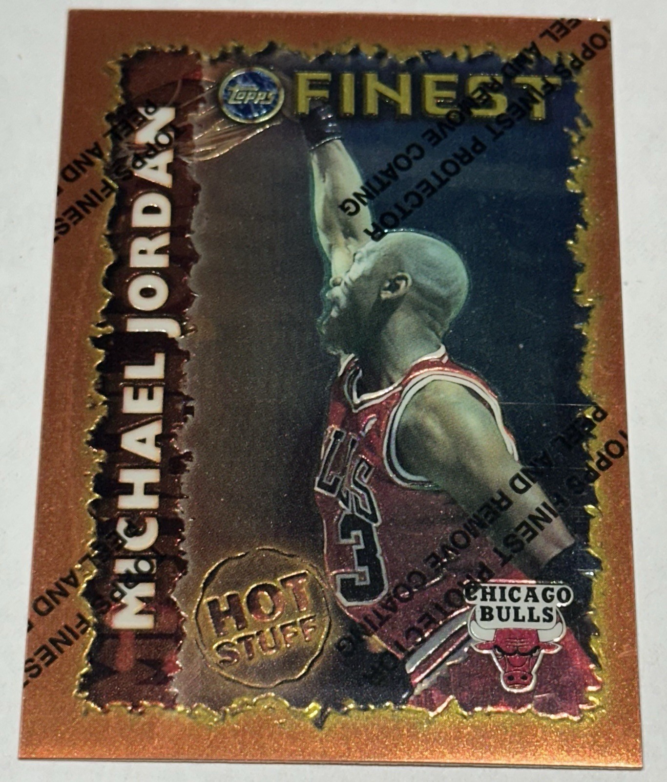 1995-95 MICHAEL JORDAN TOPPS FINEST HOT STUFF CARD # HS1
