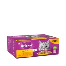 80x85g Whiskas Senior 7+ Poultry Feasts Wet Cat Food Jelly Pouches 5.26 per kilo