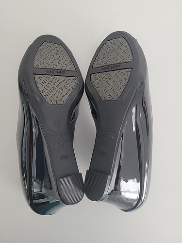 Nine West Cape Size 6.5M Wedge Pump Black Man Made Upper New - Picture 15 of 19