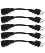 🔥NEW🔥 6-Inch Power Extension Cable, 5-Pack, Outlet Saver, 18 AWG