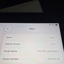 Apple iPad 9th Gen A2603 256GB Wi-Fi