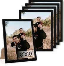 8x10 Picture Frame Set of 5,Black Photo Frames Display 8"x10" Pictures,Picture F