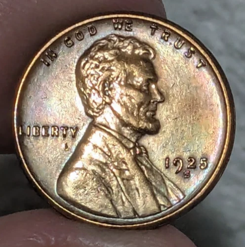 1925-S Lincoln Penny BU Unc. Red