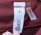 Glam Burgundy Solid Woven Sleeveless Cowl Neck Draped Zip Romper Sz S GP8539 — photo 2