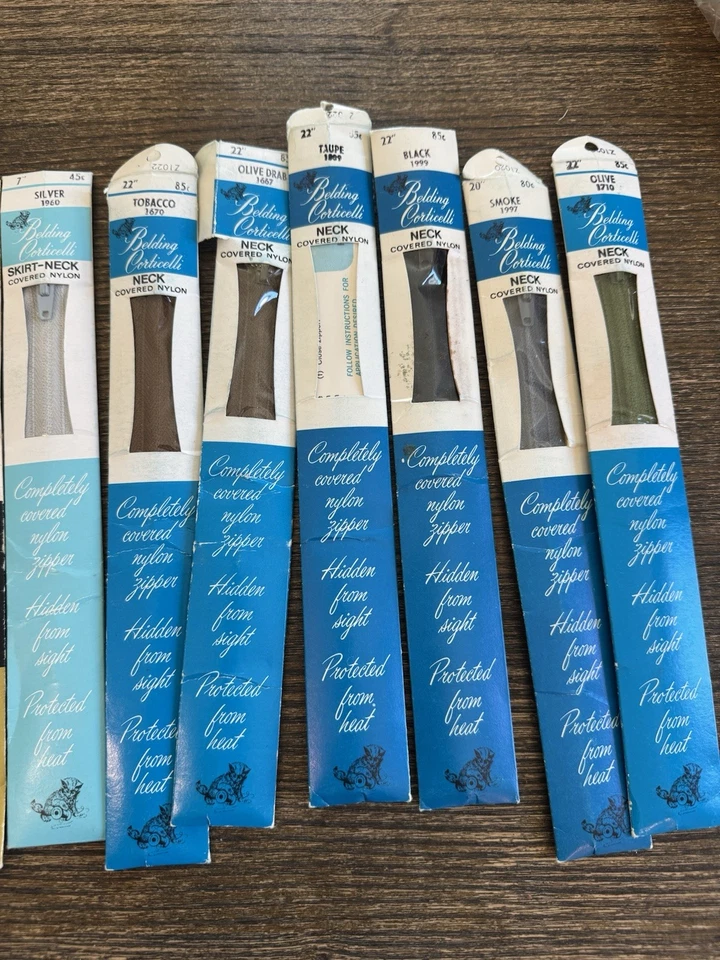 Vintage Zipper Lot 14 Talon Brelding Corticelli Conmar YKK Jean Zips Sewing NOS - Image 4 of 4