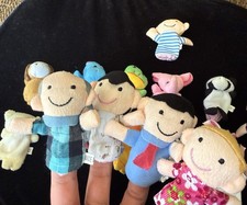  16 Plush Finger Puppets Family  Animals Child's Creative Play Toys