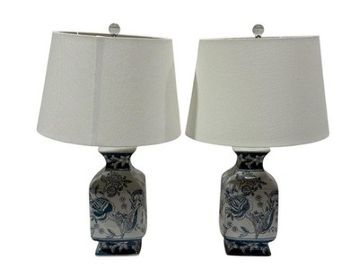 Pair of Safavieh Lamps Mayson Table Lamp- TBL4135A Chinoiserie Blue & White