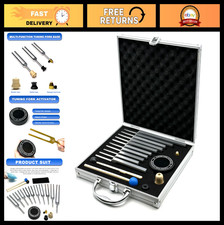 Solfeggio Tuning Forks Set - 10 Unweighted Silver Forks, Activator, Mallets Bo